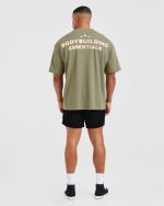 Wesley Vissers X Body Building Essentials Oversized T Shirt - Desert Green - Image 4