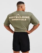Wesley Vissers X Body Building Essentials Oversized T Shirt - Desert Green - Image 8