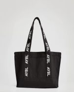 Branded Strap Tote Bag - Black - Image 6